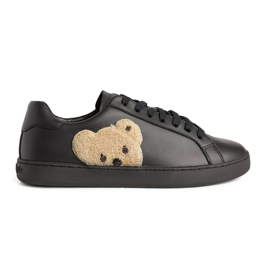 Women Palm Angels Women'S Sneakers | Palm Angels Unisex Teddy Bear Leather Sneakers - Black