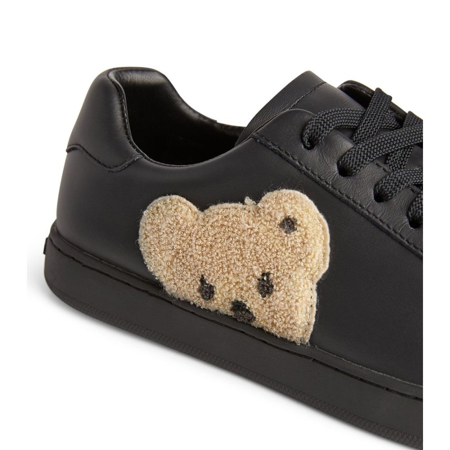 Women Palm Angels Women'S Sneakers | Palm Angels Unisex Teddy Bear Leather Sneakers - Black