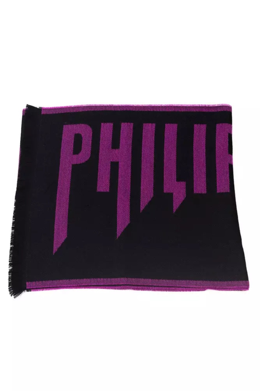 Men Philipp Plein Men'S Scarves | Philipp Plein Elegant Fringed Purple Scarf