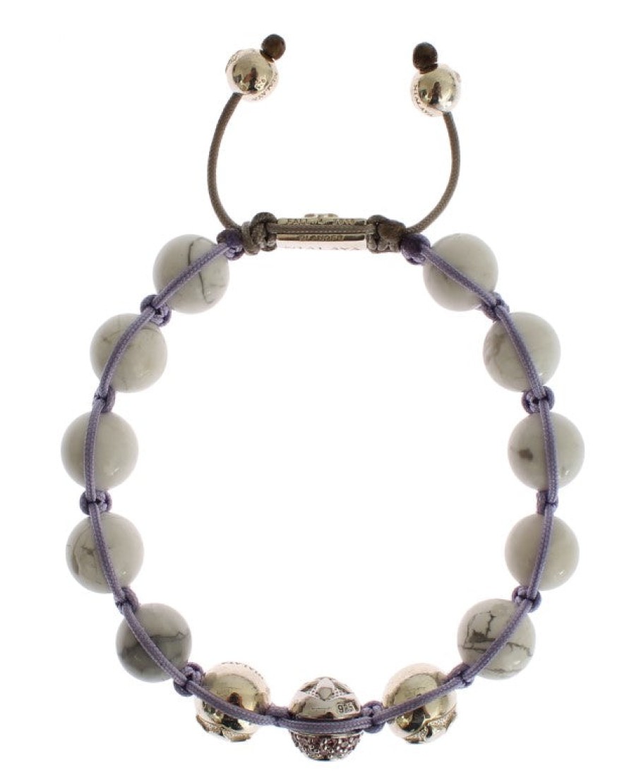 Women Nialaya Women'S Bracelets | Nialaya Purple Cz Howlite 925 Silver Bracelet