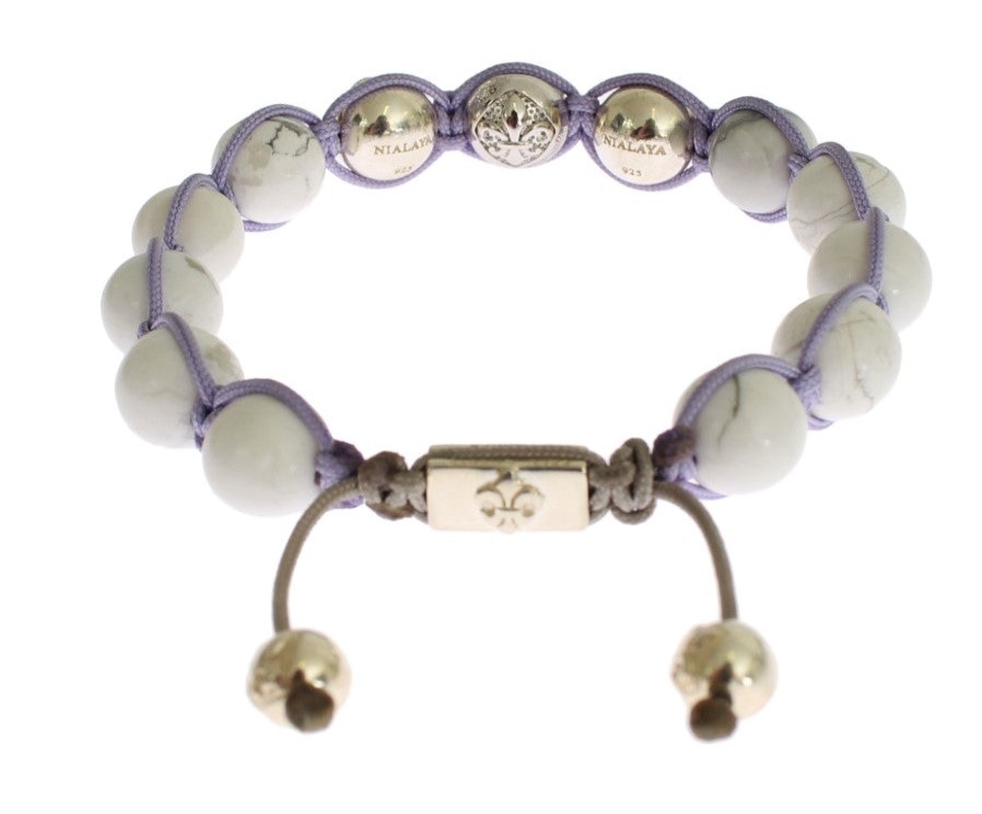 Women Nialaya Women'S Bracelets | Nialaya Purple Cz Howlite 925 Silver Bracelet