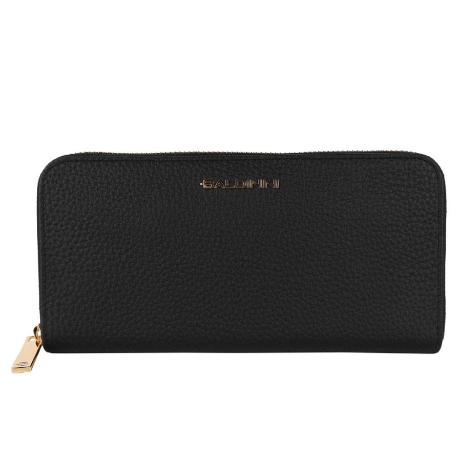 Women Baldinini Trend Women'S Wallets | Baldinini Trend Black Leather Wallet