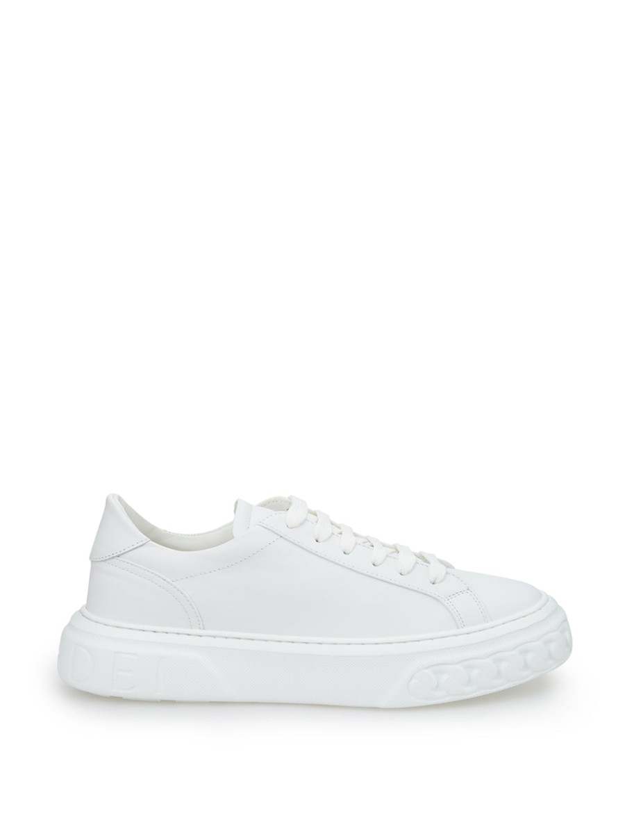 Women Casadei Women'S Sneakers | Casadei White Nappa Leather Off-Road Sneakers