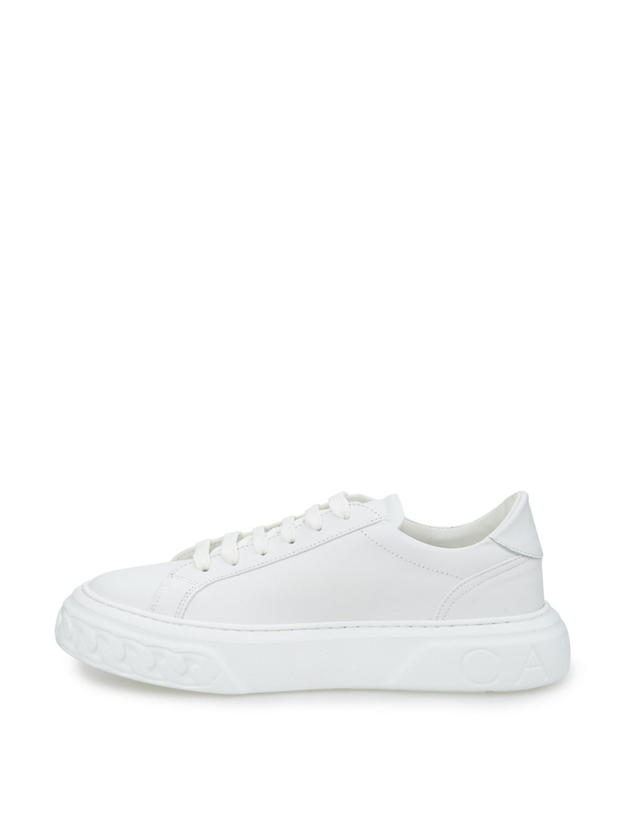 Women Casadei Women'S Sneakers | Casadei White Nappa Leather Off-Road Sneakers