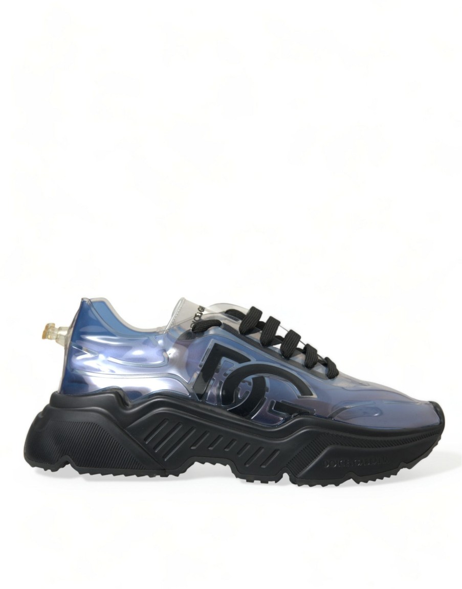 Men Dolce & Gabbana Men'S Sneakers | Dolce & Gabbana Blue Logo Inflatable Rubber Daymaster Sneakers Shoes