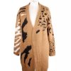 Women Imperfect Women'S Cardigans | Imperfect Beige Dust Coat With Unique Spot Design