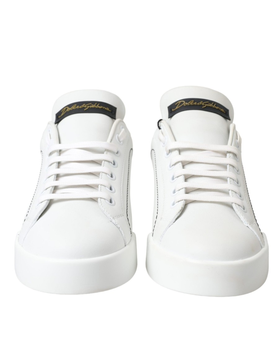 Women Dolce & Gabbana Women'S Sneakers | Dolce & Gabbana White Leather Portofino Classic Sneaker Women Shoes