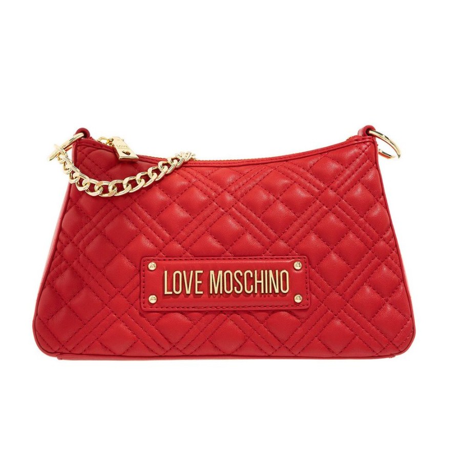 Women Love Moschino Women'S Crossbody Bags | Love Moschino Chic Red Faux Leather Hobo Shoulder Bag