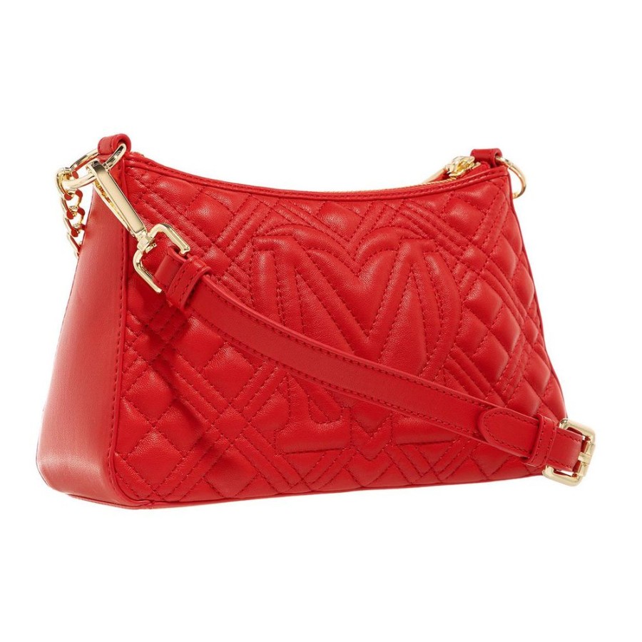 Women Love Moschino Women'S Crossbody Bags | Love Moschino Chic Red Faux Leather Hobo Shoulder Bag