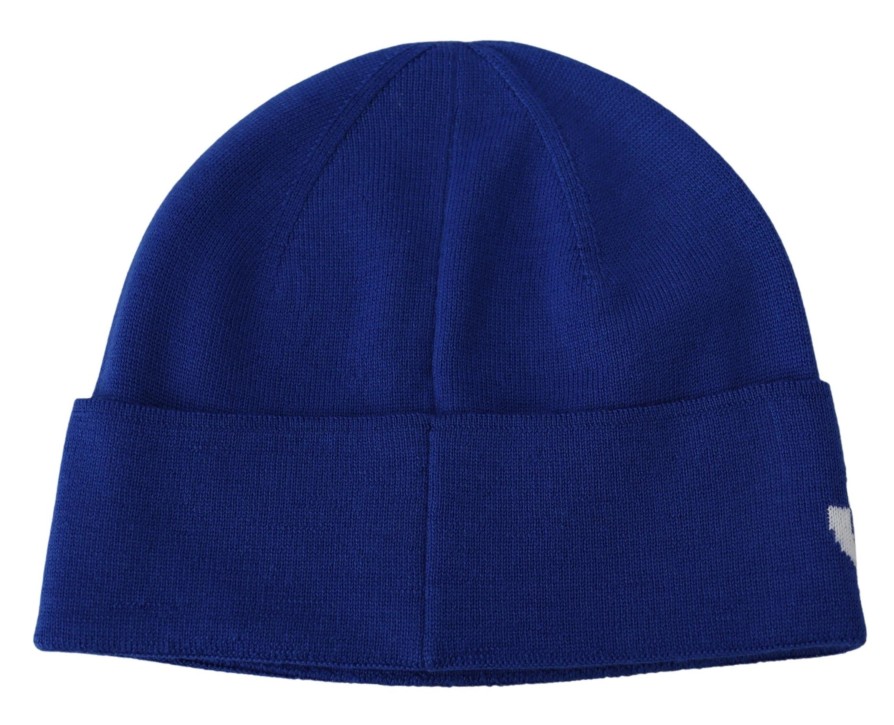 Men Givenchy Men'S Hats & Caps | Givenchy Blue Wool Unisex Winter Warm Beanie Hat