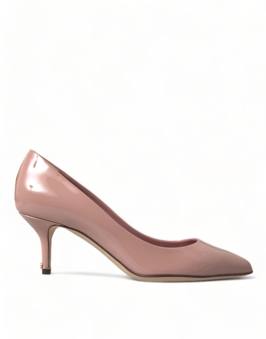 Women Dolce & Gabbana Women'S Pumps | Dolce & Gabbana Pink Patent Leather Pumps Heels Shoes