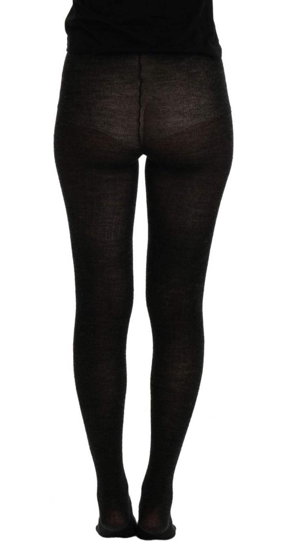 Women Dolce & Gabbana Women'S Tights And Socks | Dolce & Gabbana Gray Wool Blend Stretch Tights