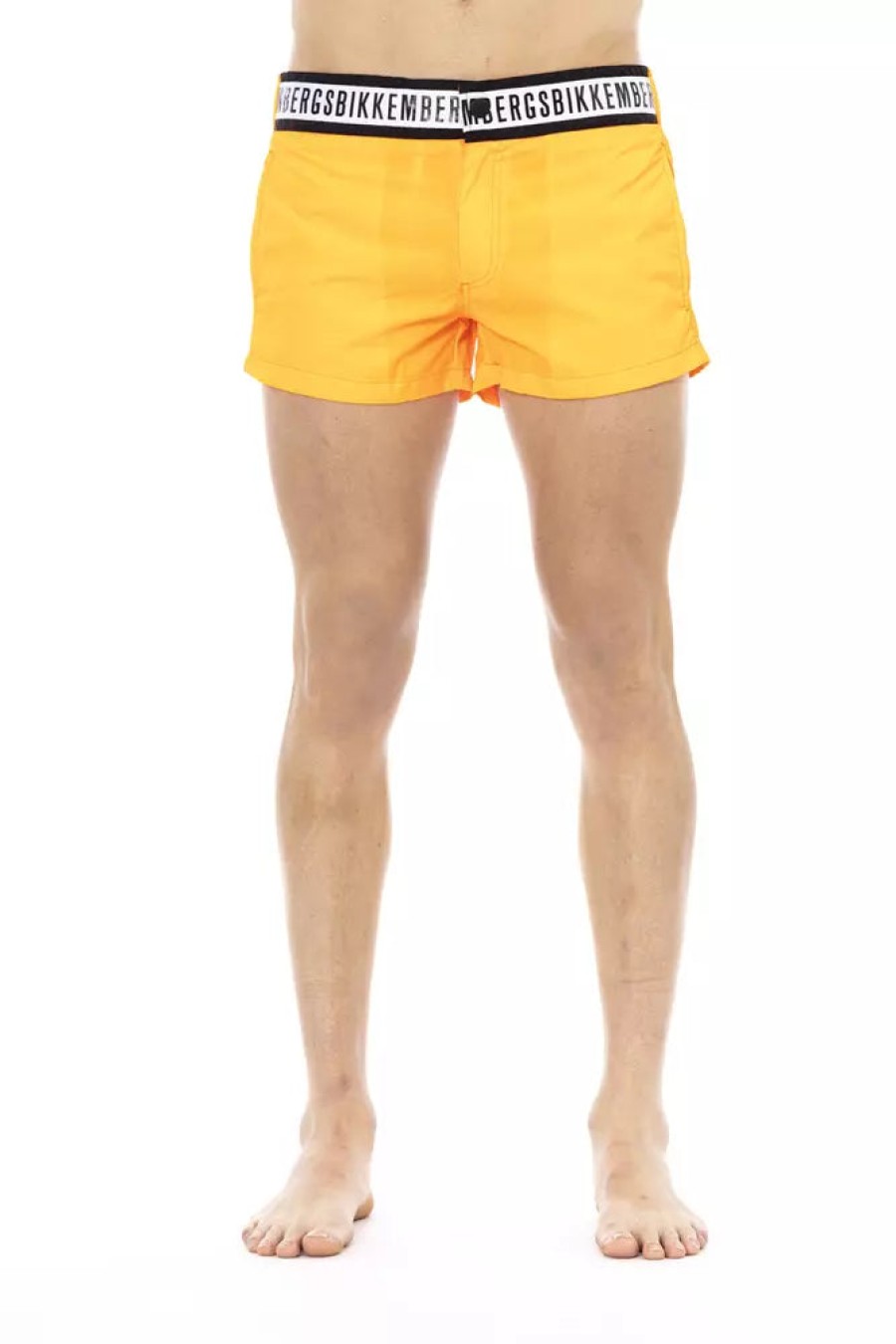 Men Bikkembergs Men'S Swimwear | Bikkembergs Orange Polyamide Swimwear - Genuine Authentic Brand Llc