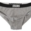 Men Dsquared² Men'S Underwear | Dsquared Gray Dsurf Logo Cotton Stretch Men Brief Underwear