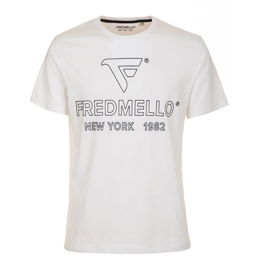 Men Fred Mello Men'S T-Shirts | Fred Mello Elegant White Cotton Crewneck Tee