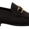 Men Salvatore Ferragamo Men'S Formal | Salvatore Ferragamo Black Calf Leather Moccasins Loafers Shoes