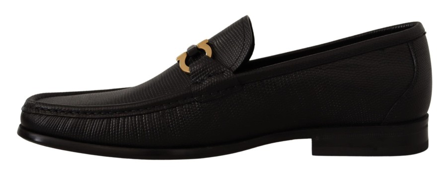 Men Salvatore Ferragamo Men'S Formal | Salvatore Ferragamo Black Calf Leather Moccasins Loafers Shoes