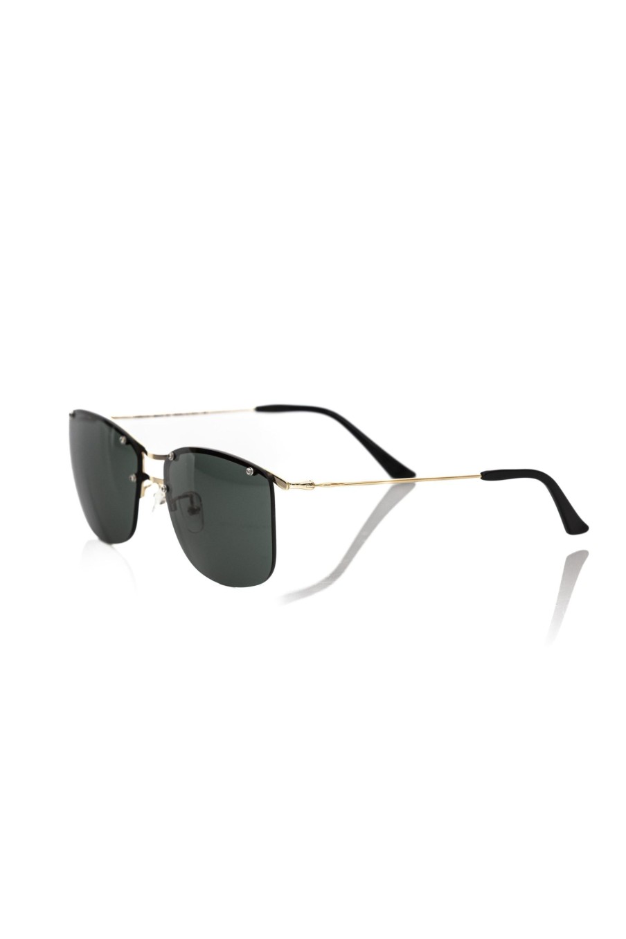 Men Frankie Morello | Frankie Morello Elegant Clubmaster Golden Sunglasses