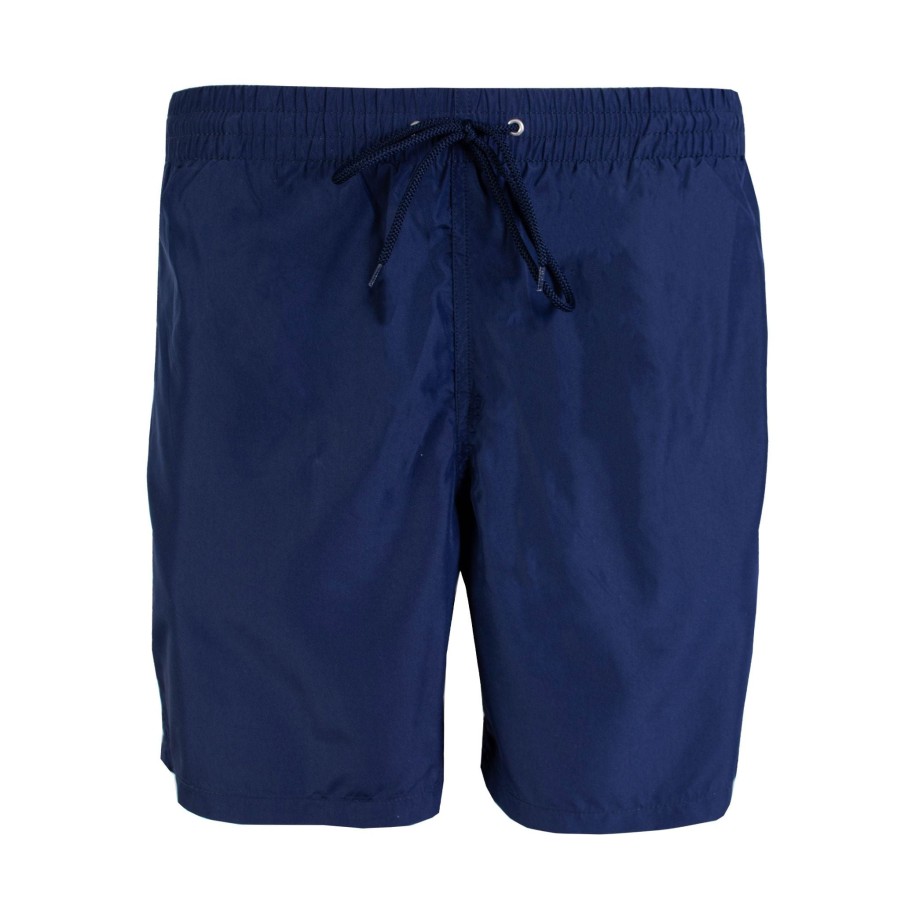 Men Malo Men'S Swimwear | Malo Blue Swim Short With Adjustable Strap