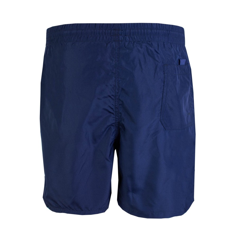 Men Malo Men'S Swimwear | Malo Blue Swim Short With Adjustable Strap