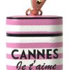 Women Dolce & Gabbana Women'S Others Accessories | Dolce & Gabbana Pink Stripe Dauphine Leather Logo Print Strap Airpod C