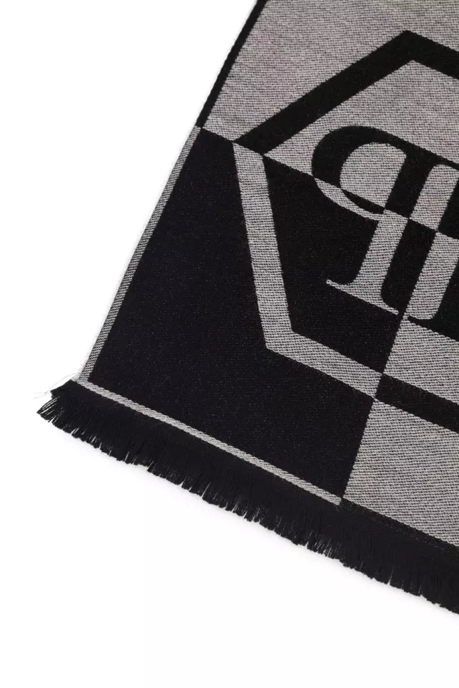 Men Philipp Plein Men'S Scarves | Philipp Plein Elegant Gray Fringed Logo Scarf