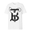 Men Burberry Men'S T-Shirts | Burberry Elegant White Cotton Tee With Contrasting Print