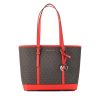 Women Michael Kors Women'S Tote Bags | Michael Kors Jet Set Travel Small Dark Sangria Brown Pvc Tote Bag Purs