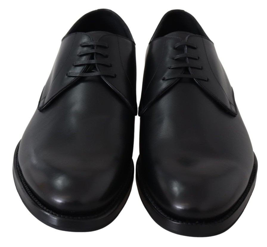 Men Dolce & Gabbana Men'S Formal | Dolce & Gabbana Black Leather Sartoria Men'S Shoes