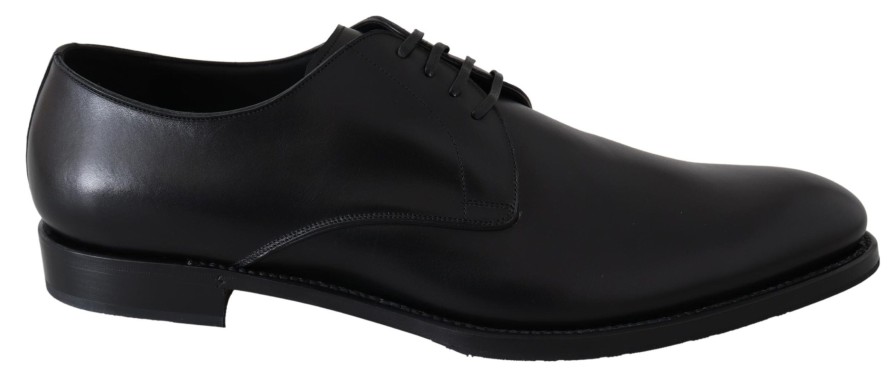 Men Dolce & Gabbana Men'S Formal | Dolce & Gabbana Black Leather Sartoria Men'S Shoes