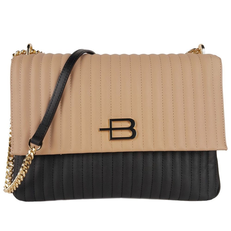 Women Baldinini Trend Women'S Crossbody Bags | Baldinini Trend Striped Quilted Calfskin Shoulder Bag