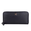 Women Ungaro Women'S Wallets | Ungaro Elegant Black Leather Zippered Wallet