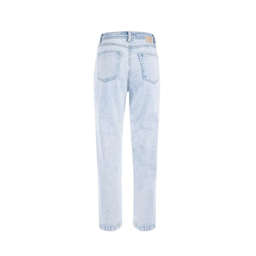 Women Yes Zee Women'S Pants & Jeans | Yes Zee Chic High-Waisted Light Wash Denim With Studs