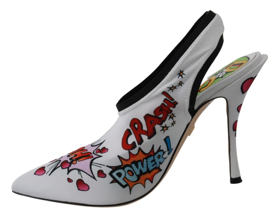 Women Dolce & Gabbana Women'S Pumps | Dolce & Gabbana White Wow Neoprene Stretch Pumps Shoes