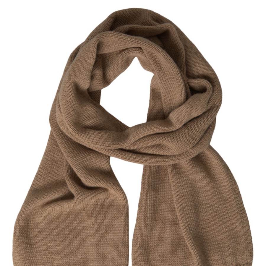 Women Dolce & Gabbana Women'S Scarves | Dolce & Gabbana Brown Knitted Camel Wrap Shawl Foulard Scarf