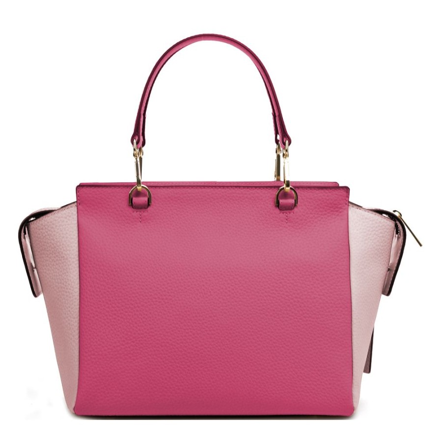 Women Baldinini Trend Women'S Handbags | Baldinini Trend Fuchsia Textured Calfskin Handbag