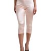 Women Dolce & Gabbana Women'S Pants & Jeans | Dolce & Gabbana Pink Satin Silk Tights Cropped Pants