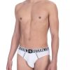 Men Bikkembergs Men'S Underwear | Bikkembergs Essential White Briefs Bi-Pack - Pure Cotton Blend