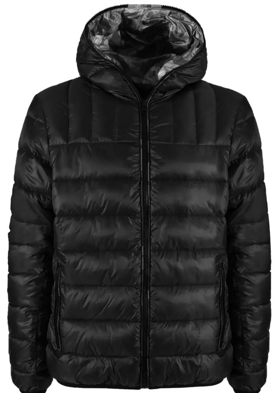 Men Yes Zee Men'S Jackets | Yes Zee Sleek Quilted Hooded Jacket With Camo Lining