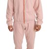 Men Billionaire Italian Couture Men'S Sweatsuit | Billionaire Italian Couture Pink Cotton Sweater Pants Tracksuit - Genuine Authentic Brand Llc