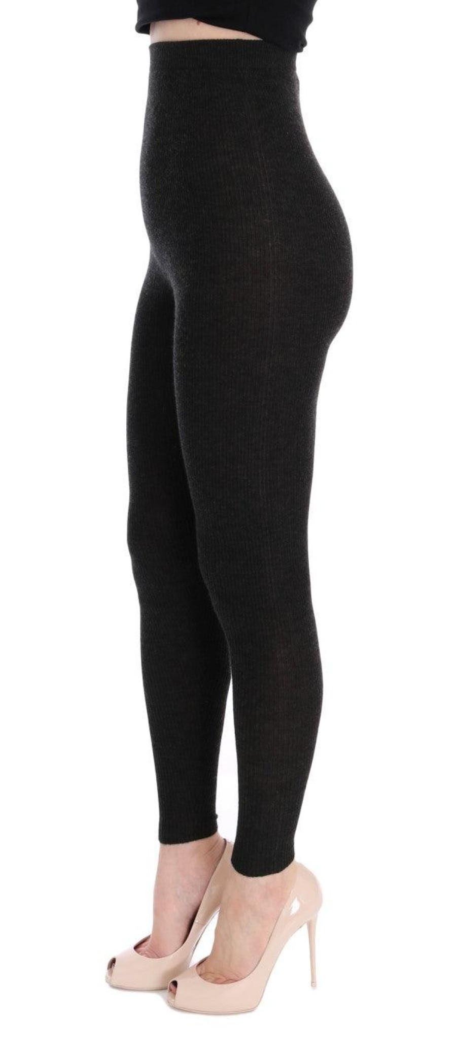 Women Dolce & Gabbana Women'S Tights And Socks | Dolce & Gabbana Gray Cashmere Stretch Tights