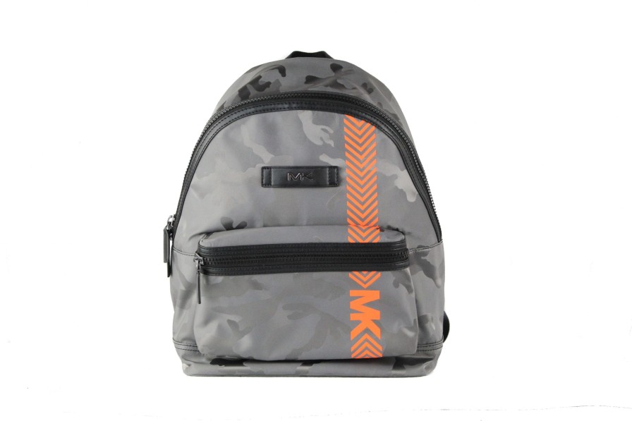 Men Michael Kors Men Backpacks | Michael Kors Kent Nylon Camouflage Print Neon Stripe Shoulder Backpack