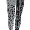 Women Dolce & Gabbana Women'S Tights And Socks | Dolce & Gabbana Gray Leopard Print Mesh Nylon Tights