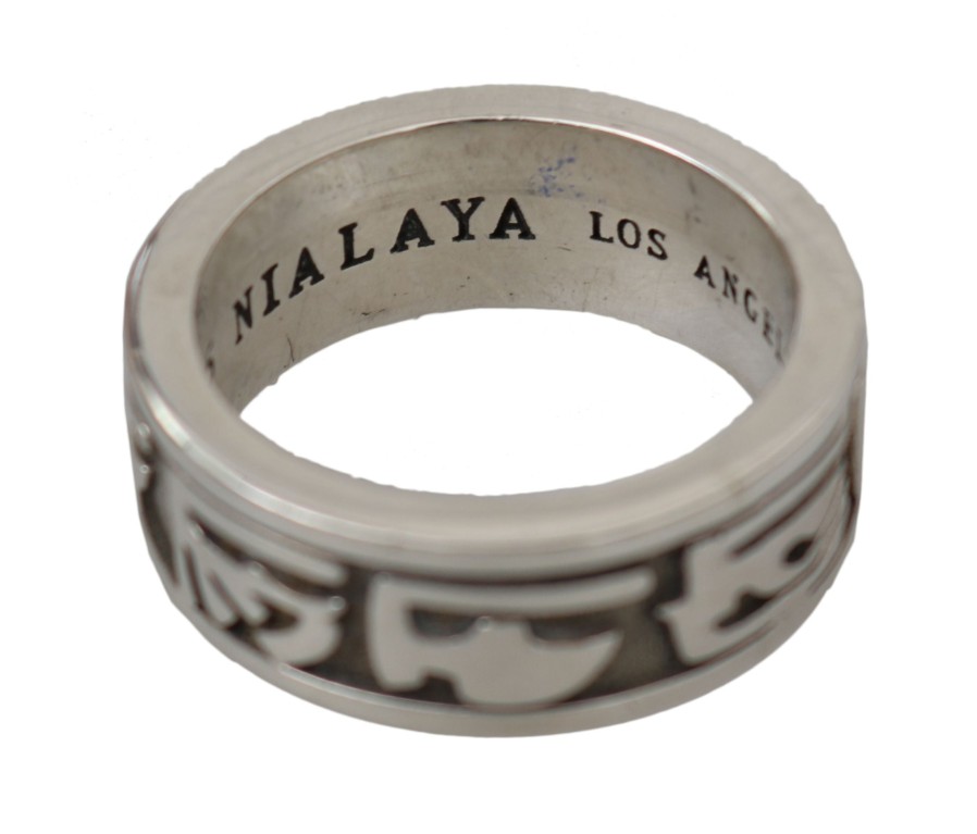 Men Nialaya Men'S Rings | Nialaya Silver Sterling Hieroglyph Men 925 Authentic