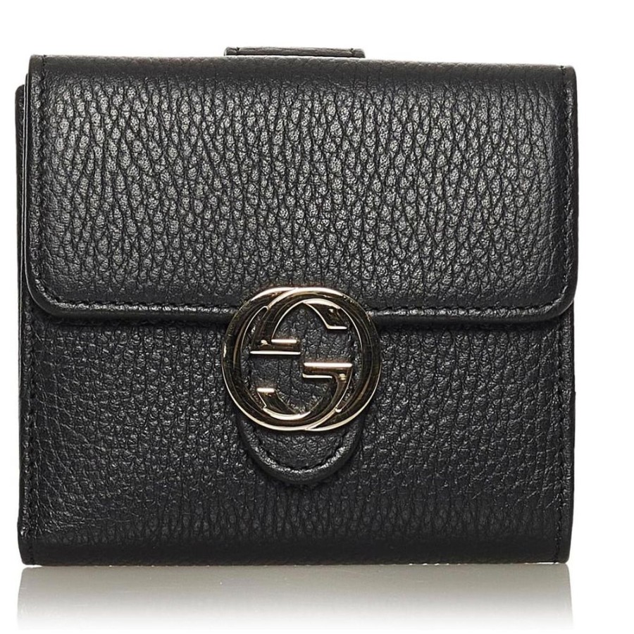 Women Gucci Women'S Wallets | Gucci Elegant Bifold Leather Wallet With Coin Purse