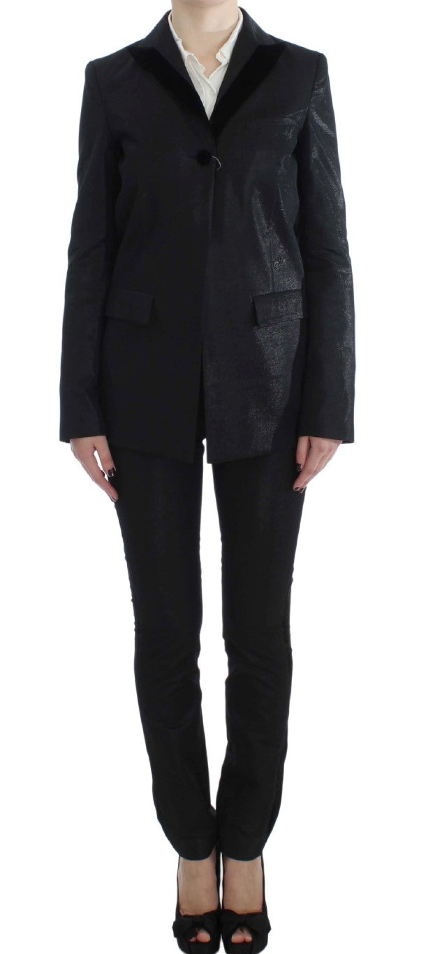 Women Exte Women'S Suits & Blazers | Exte Black One Button Three Piece Suit