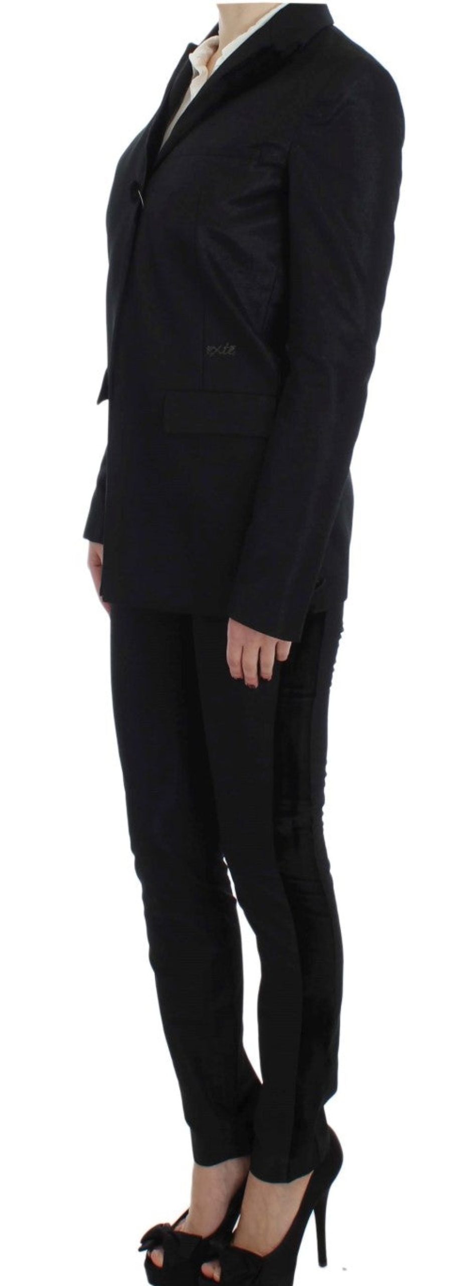 Women Exte Women'S Suits & Blazers | Exte Black One Button Three Piece Suit