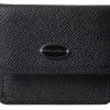 Women Dolce & Gabbana Women'S Wallets | Dolce & Gabbana Black Textured Leather Bifold Logo Coin Purse Wallet