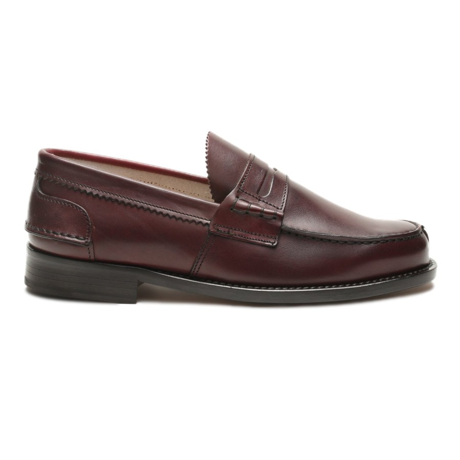 Men Saxone of Scotland Men'S Loafers | Saxone Of Scotland Brown Calf Leather Mens Loafers Shoes