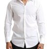 Men Dolce & Gabbana Men'S Shirts | Dolce & Gabbana White Gold Cotton Slimfit Formal Dress Shirt